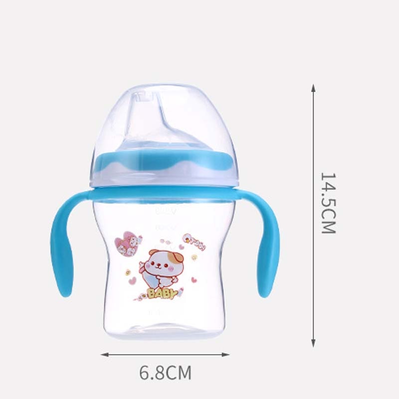 Safely Baby Water Milk Training Bottle Children Leak-proof Drinking Cups Baby Sippy Cup Feeding Drinking Handle Bottles 240ML